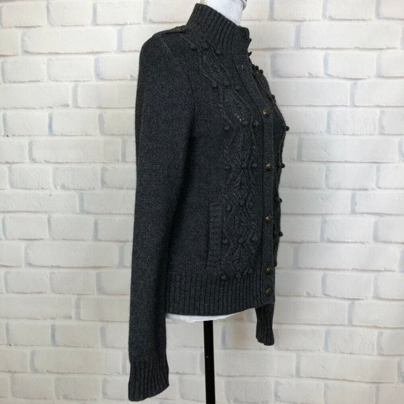 Talbots Gray Bauble Cardigan Sweater Size S - Picture 2 of 6
